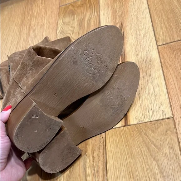 Naughty Monkey Brown Heeled Stride Suede Boots Size 7.5 - Picture 5 of 16